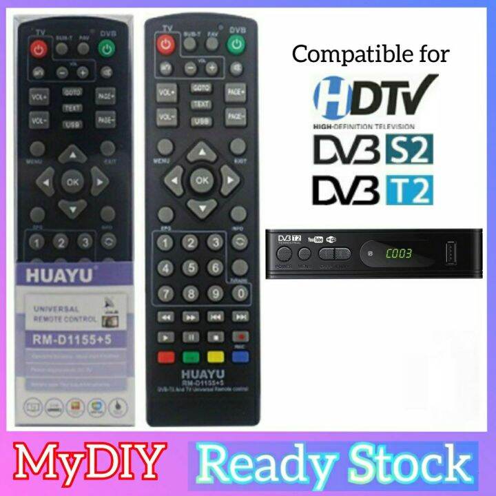 🔥READY STOCK🔥HUAYU Remote Control DVB T2 Remote Control dvbt2 Remote
