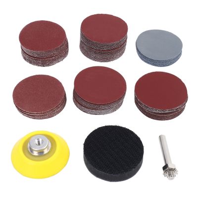 2 inch 100PCS Sanding Discs Pad Kit for Drill Grinder Rotary Tools with Backer Plate 1/4inch Shank Includes 80-3000 Grit Sandpapers