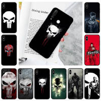 YU212 The Punisher Black อ่อนนุ่ม เคสโทรศัพท์ หรับ iPhone XR 7 6s 6 11 5s XS 5 8 SE Max Plus X Pro ปก