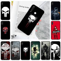 YU212 The Punisher Black อ่อนนุ่ม เคสโทรศัพท์ หรับ OPPO Find X3 A33 A93 A57 A77 A96 A95 A73 F9 A32 A94 A74 A91 A17 Pro Lite Neo ปก