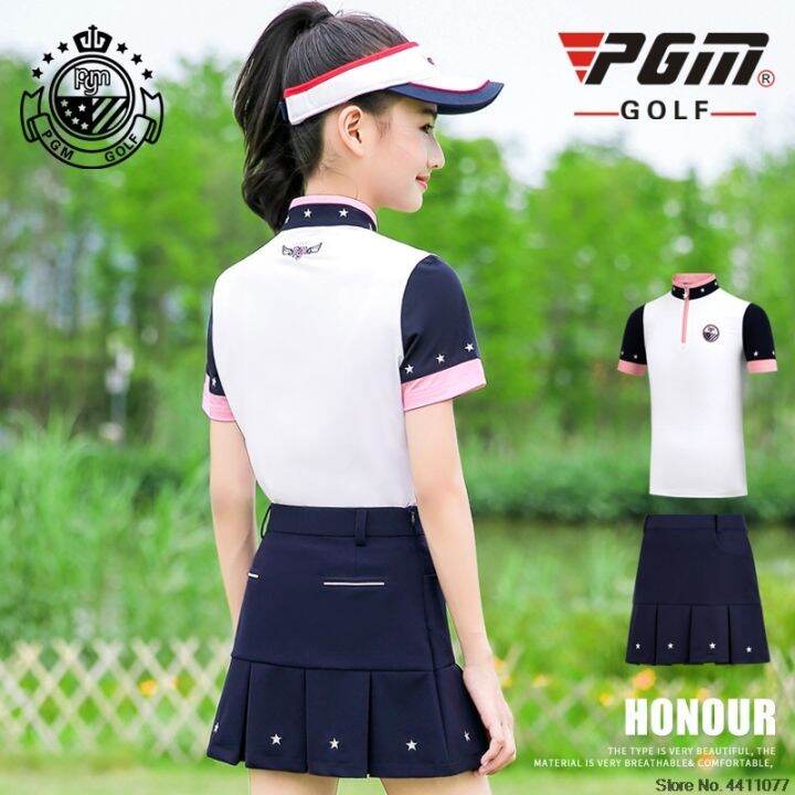 teenager-girls-golf-skirts-set-short-sleeve-breathable-shirt-pleated-skirt-children-quick-dry-tennis-badminton-wear-d0785