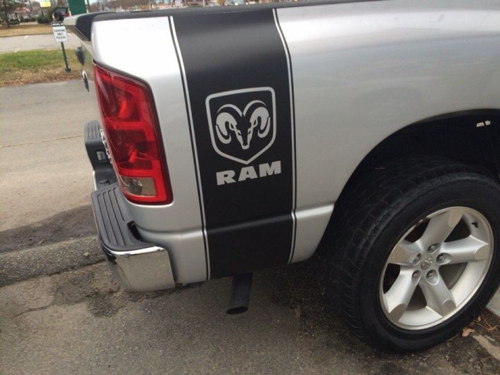 For 2 Truck vinyl decals racing stripes sticker Dodge Ram Rebel Mopar Graphics