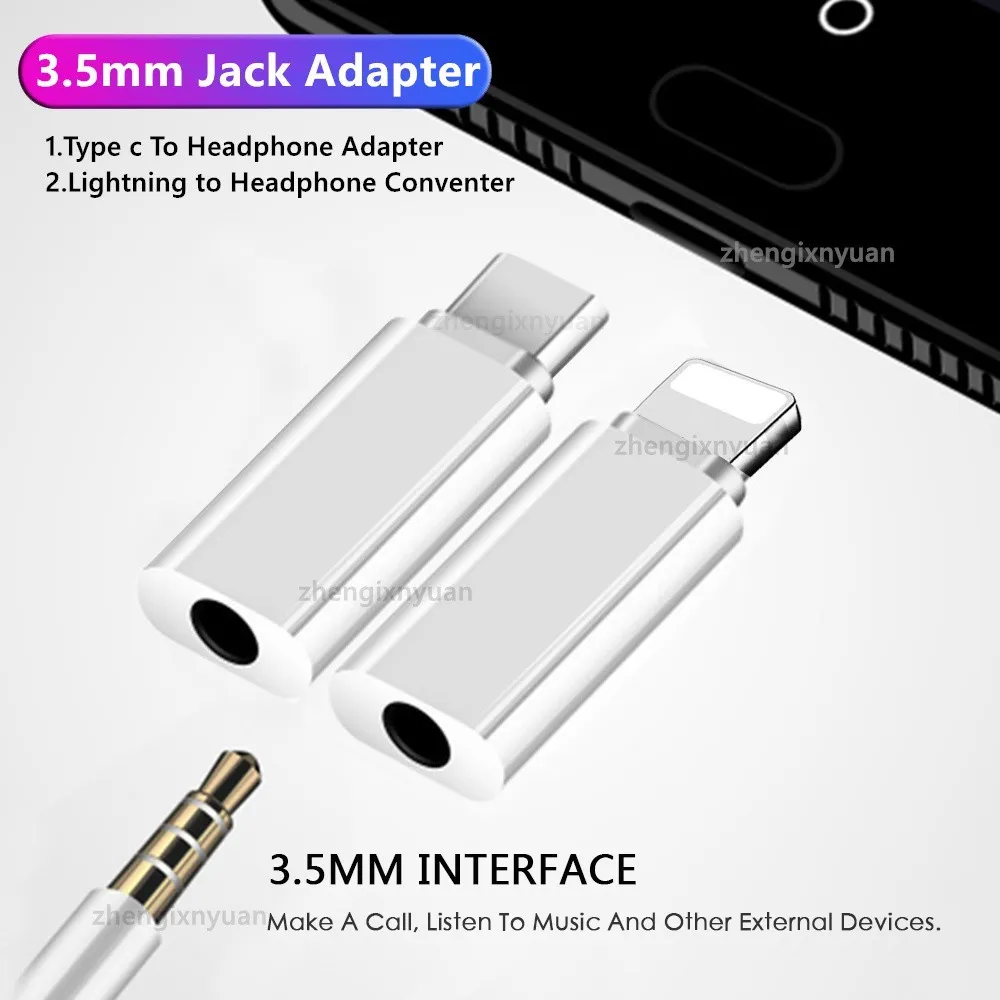 Cáp dữ liệu Audio Adapter Jack, USB-C to  Headphone Jack Adapter, for  Apple USB Type-C / Lightning to  Otg Adapter, Male to Female, phone  accessories China origin. 