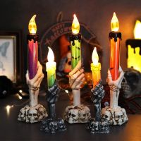 Halloween Skull Hand Candle Lamp Halloween Decorative Led Light Table Skeleton Hand Lamp Horror Ghost Festival Party Hand Lamp