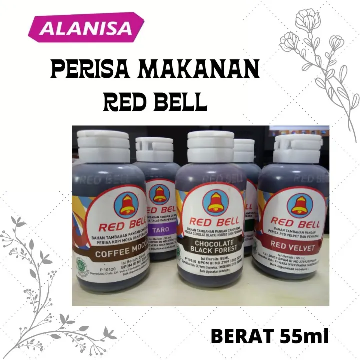 PERISA MAKANAN MERK RED BELL 55ML, BAHAN TAMBAHAN PANGAN RED BELL