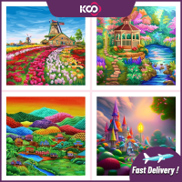 KS 5D ภาพวาดเพชรสีภูมิทัศน์ DIY เหมาะสำหรับ30x3 0ซม./40x4 0ซม./50x5ตกแต่งผนัง0ซม.