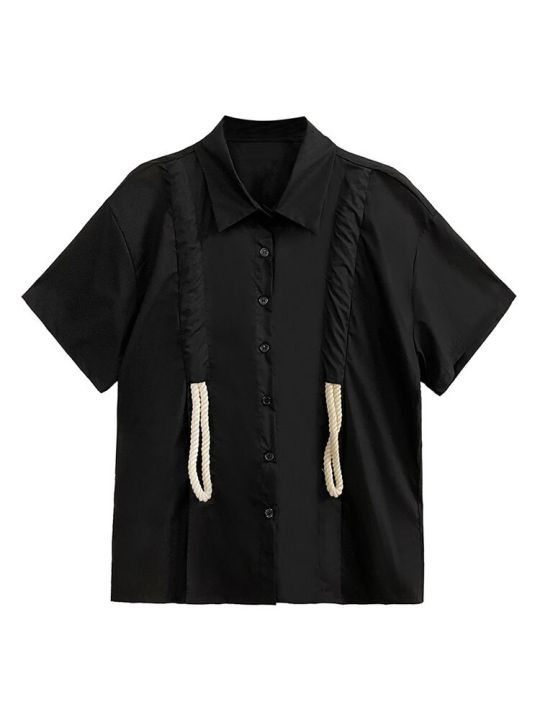 xitao-blouse-blouse-casual-drawstring-shirt-top