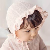 New Lace Flower Baby Hat Princess Mesh Summer Newborn Baby Girl Bonnet Cap Solid Color Breathable Infant Sun Hat Bowl Fork Spoon Sets