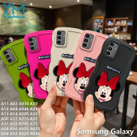 YIMia เคสโทรศัพท์ลายการ์ตูนมินนี่น่ารักสำหรับ Samsung กาแล็คซี่ A02S A03 A03S A30 A50S A20S A04 A04E A04S A14 A20 A50 A21S A22 A23 A11 A12ขอบหยักแฟชั่นกรอบโทรศัพท์กันกระแทกซิลิโคนแบบนิ่ม