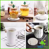 MetMe พร้อมกล่องสวยงาม ที่รองแก้วซับน้ำ แผ่นหินรองแก้ว Absorbent coaster