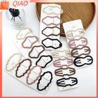 QIAO 4PCS โลหะสำหรับตกแต่ง คลิปกลวงรูปรูปหลายเหลี่ยม เรซิน แบบพกพาได้ คลิปผมด้านข้าง ของขวัญสำหรับเด็ก รูปทรงถั่วลิสง เครื่องประดับผมวินเทจ สาวๆ