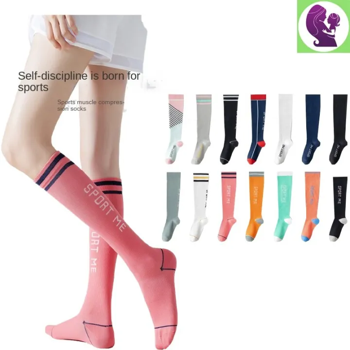 1 Pair Long Socks Woman Sports Muscle Compression Socks Summer Ladies