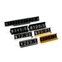 【CW】✹◆♨  Aluminum Frame Jewelry Numeral Pricing Sign Adjustable Number Price Tag Display Counter Label Set Retail