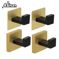 4pcs Towel Hooks Self Adhesive Hooks Robe Coat Hook stainless steel Wall Mount for Kitchen Black Gold Bathroom Accessories