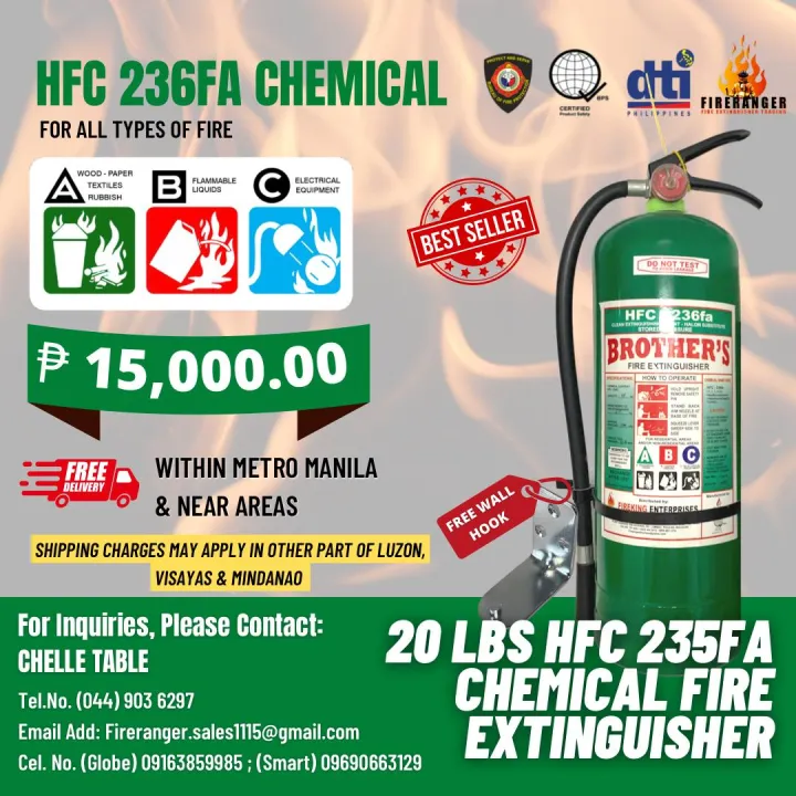 HFC 236FA CHEMICAL FIRE EXTINGUISHER 20 LBS Lazada PH