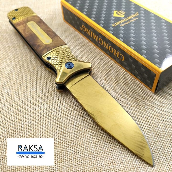 raksa-wholesale-chongming-knife-รุ่น-cm73-มีดพับ-มีดพกพา-มีดพกเดินป่า-ยาว8-3นิ้ว-ลวดลายเป็นเอกลักษณ์สวยงามน่าสะสมมาก-cm002-nc