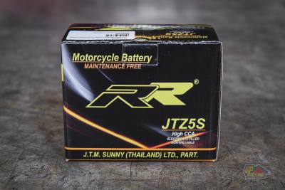 RR BATTERY JTZ5S แบตเตอรี่ 12V 5AH สำหรับรถจักรยานยนต์ไม่เกิน 150CC มีรับประกัน 6 เดือน ลูกละ 360฿