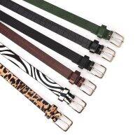 HOT★แฟชั่น1.8ซม.กว้างเข็มขัดหญิงสีดำLeoprad Zebraวัวพิมพ์ลายสุภาพสตรีเข็มขัดเอวสำหรับผู้หญิงบางแคบป่าเข็มขัดนักเรียน