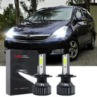 สำหรับ Toyota Wish 2003ถึง2008 (PFL) รุ่นแรก-2ชิ้นไฟหน้ารถยนต์ LED หลอดไฟหน้า12โวลต์-24โวลต์6000K สีขาว