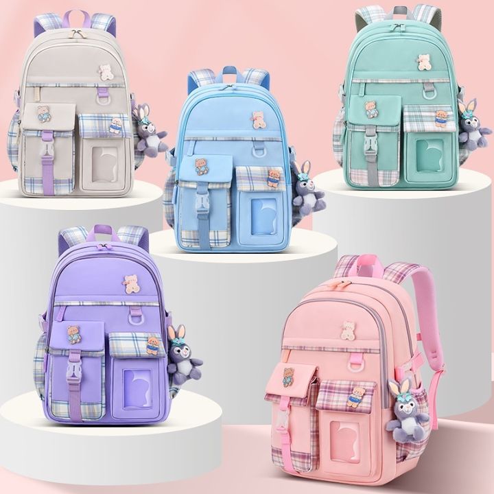new-style-primary-school-student-schoolbag-female-1-3-6-grade-cartoon-cute-childrens-backpack-lightweight-burden-reduction