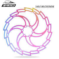 1 pair Bicycle disc brake 160 180 203mm rotor ultra-light hollow strong cooling brake disc rainbow