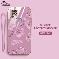 เคสโทรศัพท์ออกแบบดอกชงโค Callfire สำหรับ Infinix Hot 10 Play Hot 11 Play X688B X688C X682 X682B X682C ใหม่นุ่มป้องกันการตกและการชนกันของซิลิโคนนิ่มพร้อมฟรีสายคล้อง