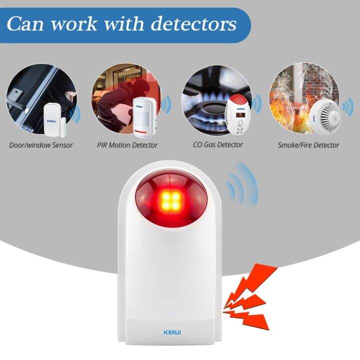 kerui-j008-flash-siren-external-outdoor-waterproof-siren-sound-strobe-flash-alarm-siren-for-home-security-alarm-system-power-points-switches-savers-p