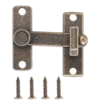 Bronze Latch Bolt With 4 Screws Sliding Door Lock Handle Metal Door Latch Vintage Wooden Gift Box Lock Buckle Home Hardware Door Hardware Locks Metal