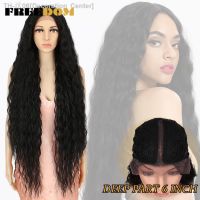 FREEDOM Synthetic Lace Front Wigs For Black Women 40 Inch Long Cosplay Wig Curly Lace Wigs Ombre Highlight Ginger White Pink Wig [ Hot sell ] Decoration Center