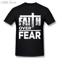 Faith Over Fear T Shirt Christian Shirt Distressed Inspirational Tee - Christian Shirts For Men Faith In Jesus Christ Tee