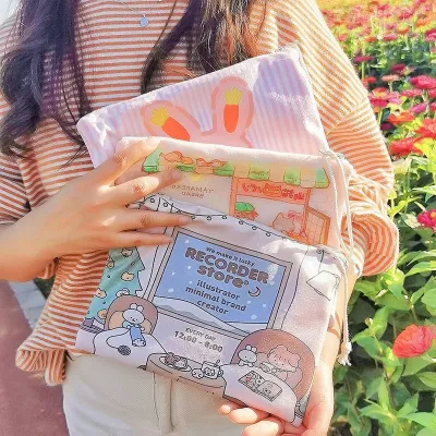 Ins Korean Storage Bags Organizer Makeup Bag Handbags Portable Cartoons Women 39;s Cosmetic High Capacity Travel Home Organization