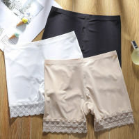 Summer Thin Ice Silk Women Boyshorts Underwear Seamless Lace Elastic Safety Pants Ladies Bottoming Shorts