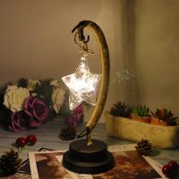 Led Stars Christmas Gift Handmade Rope Wrought Iron Night Light Party Room Decoration Light