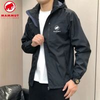 MAMMUT เสื้อแจ็กเก็ตผู้ชาย,ฤดูใบไม้ร่วงและฤดูหนาวทรงหลวมหนากันลมกันน้ำเสื้อโค๊ตแนวสปอร์ตแจ็คเก็ตมีฮู้ด