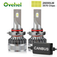 OVEHEL หัว H7 Canbus 26000LM BH4 HB3 H11 HB3 9005 9006โคมไฟ H4 Led ไฟหน้าอัตโนมัติเทอร์โบวิ่งไฟตัดหมอกหลอดไฟสำหรับรถยนต์