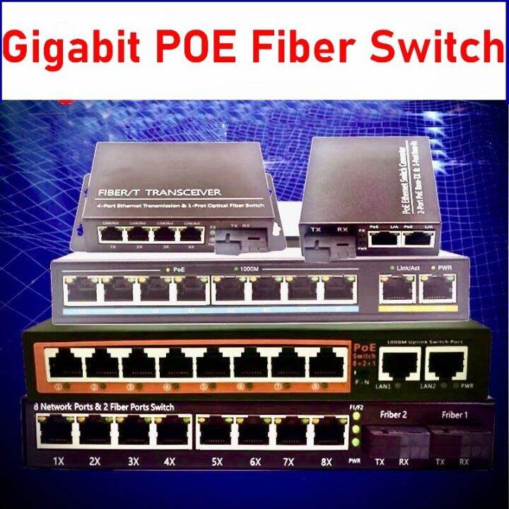 PoE Fiber Switch Uplink Fast switch POE Media