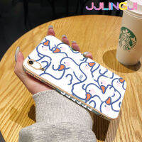 Jjlingji เคสสำหรับ Huawei Y6 Pro 2019เคสลายการ์ตูนน่ารักหงส์ขาวสวยดีไซน์ใหม่ซิลิโคนชุบด้านข้างเคสโทรศัพท์ฝาปิดเลนส์เต็มรูปแบบกล้องถ่ายรูปเคสป้องกันกล่องกันกระแทก Softcase