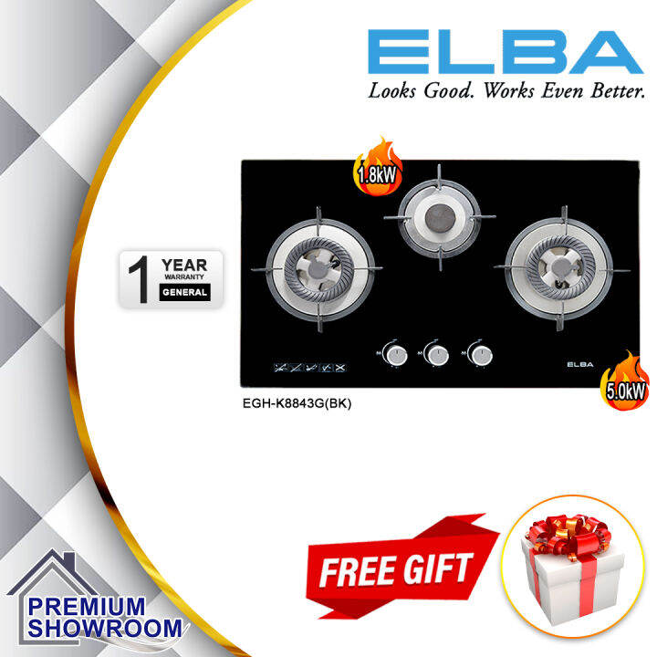 (AUTHORISED DEALER) ELBA 3 Burners 5.0kW Built In Hob / Gas Stoves
