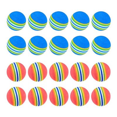 20 Pcs Golf BallsSoft Foam Garden Golf Balls Practice Golf Balls Sponge Rainbow Golf Balls for Indoor Outdoor