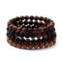 1Set Unisex Natural Wood Beaded Stretch Bracelets Sets Round Mixed Color Inner Diameter: 2-1/8 inch(5.5cm) Bead: 8.5mm 4pcs/set