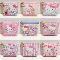 ♂ Kawaii Cartoon Bag Sanrio Hello Kitty Mini Women Short Wallets Card Holder Wallets Fashion Zipper PU Leather Coin Purse