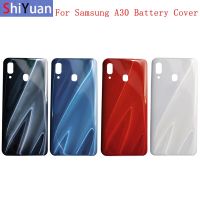 ฝาหลังปลอกหุ้มช่องหลังฝาเคสแบตเตอรี่เหมาะสำหรับ Samsung A30 A305F ฝาหลังปิดโทรศัพท์ที่มีโลโก้