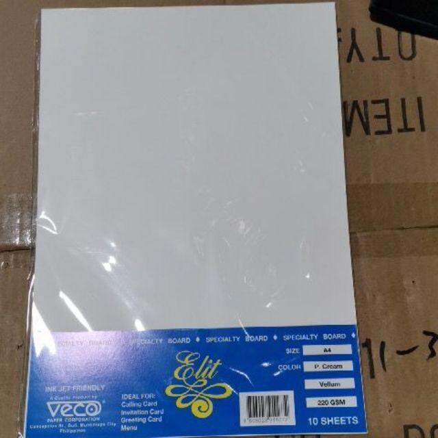 Veco Vellum Board A4 220gsm 100sheets (10 packs) Lazada PH