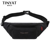 TINYAT Mens Waist Pack Bag Casual Man Canvas Shoulder Fanny Packs Women Belt Bag Pouch For Money Phone Banana Bum Hip Bag Running Belt