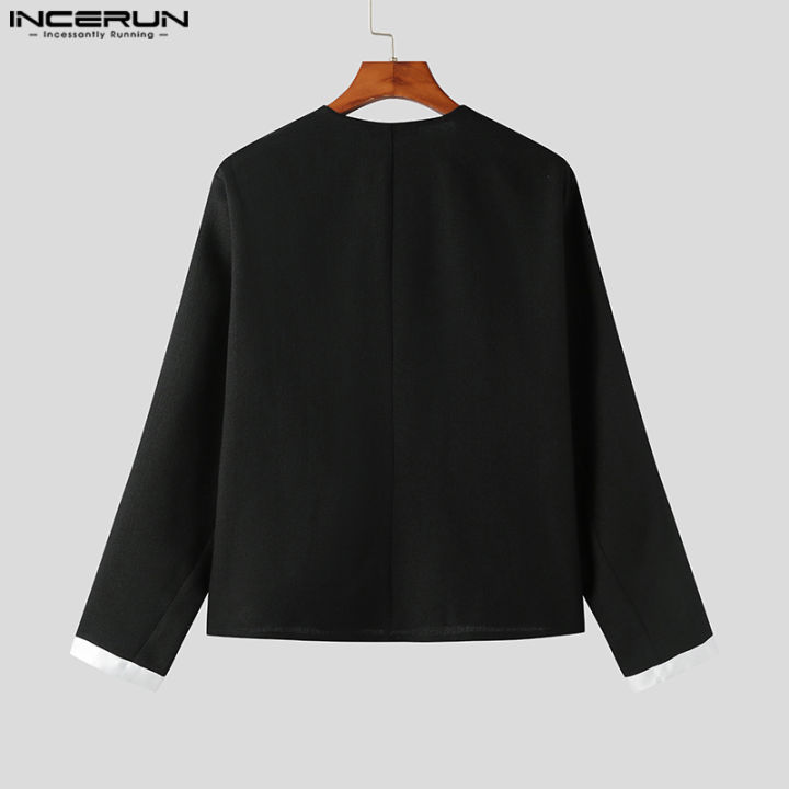incerun-เสื้อแจ็คเก็ตคอวีแขนยาวสำหรับบุรุษเสื้อคาร์ดิแกนปาร์ตี้วันหยุด-ชุดลำลอง-3
