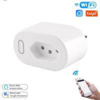 1Pcs Smart Socket Tuya 10A/16A Brazil Standard Smart Plug with Power Monitor  Smart Life APP WiFi Works for Google Home  Alexa Ratchets Sockets