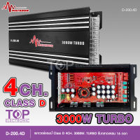 Matadorเพาเวอร์คลาสดี4แชนแนล D-200.4D Power CLASS D 4CH. เครื่องเสียงรถยนต์ คลาสดี4แชนแนล D4CH ขับกลางแหลมรวมได้