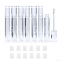 12pcs 5ml Empty Clear Lip Gloss Tube Plastic Lipstick Vial Balm Pipe Bottle with Rubber Stopper DIY Cosmetic Sample Container