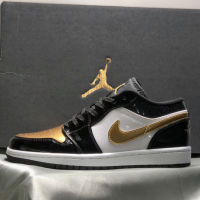 Air  1 Low "Gold Toe"  Black gold   casual shoes for women  Mens sports shoes