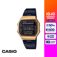 CASIO นาฬิกาข้อมือ CASIO รุ่น A168WEGB-1BDF วัสดุสเตนเลสสตีล สีดำ